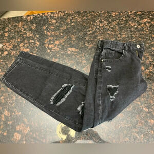 Shein Black Distressed Jeans